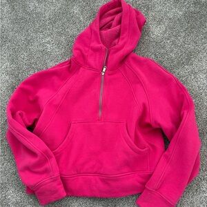 Vibrant Pink Half-Zip Hoodie